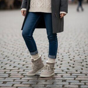 TOMS WOMEN'S ALPINE WINTER ANKLE BOOTS COLOR DESERT TAUPE size 10